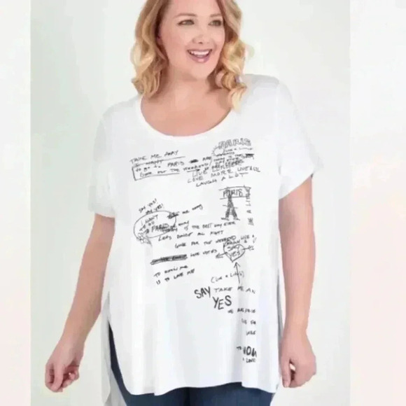 DIANE GILMAN PLUS PARIS GRAPHIC HIGH LOW TOP - Picture 2 of 8